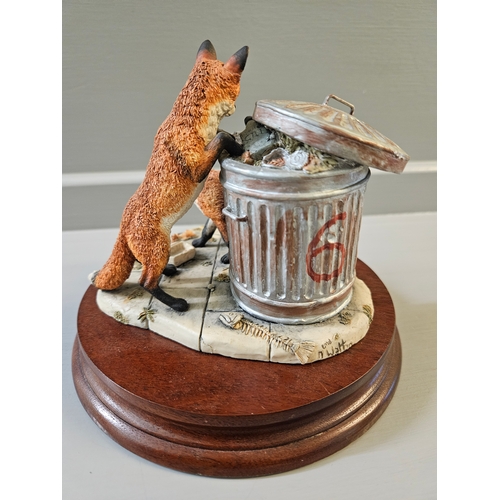 274 - Border Fine Arts 'Urban Foxes' L134 By D Walton Limited Edition 651/1250 On Wood Base