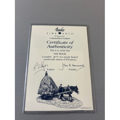 209 - Border Fine Arts ‘Hay Bogie’ B0698A By R Ayres Limited Edition 377/950 On Wood Base With Certificate... 