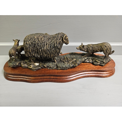 84 - Border Fine Arts Bronze 'Blackfaced Ewe And Collie' 25th Anniversary Limited Edition 376/500By R Ayr... 