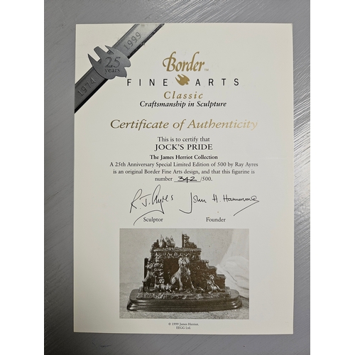 85 - Border Fine Arts Bronze 'Jock's Pride' Limited Edition 342/500 By R Ayres With Certificate And Box O... 