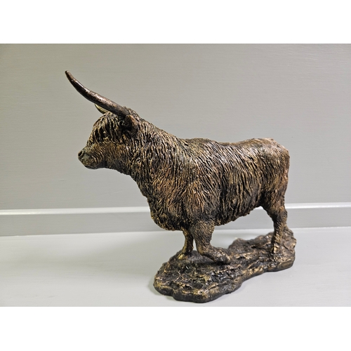 88 - Border Fine Arts Bronze 'Highland Cow' B1548A By K Sherwin With Box