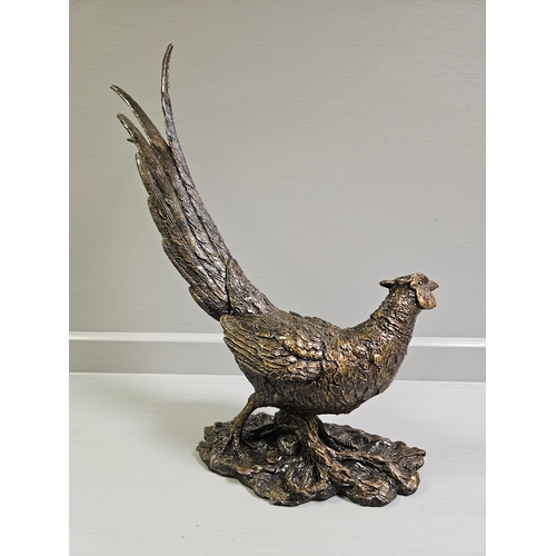 90 - Border Fine Arts Bronze 'Pheasant' B1534 By K Sherwin