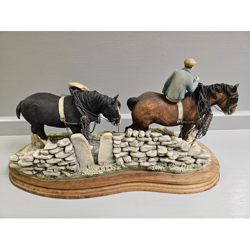 99 - Border Fine Arts 'Coming Home' JH94A By J Boyt  On Wood Base