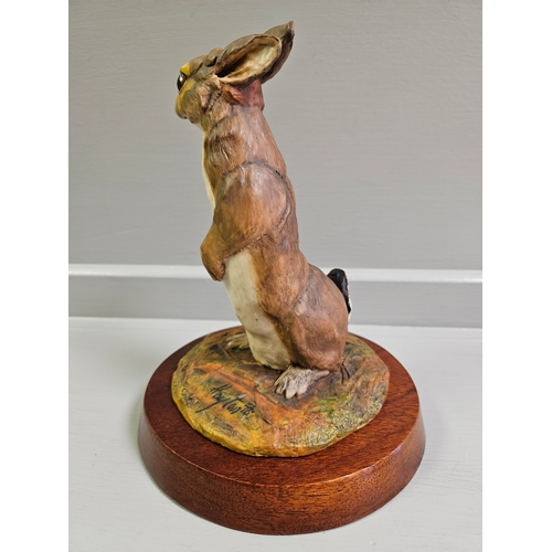 42 - Border Fine Arts 'Rabbit Standing' L08 Limited Edition 82/500 By V Hayton With Certificate On Wood B... 