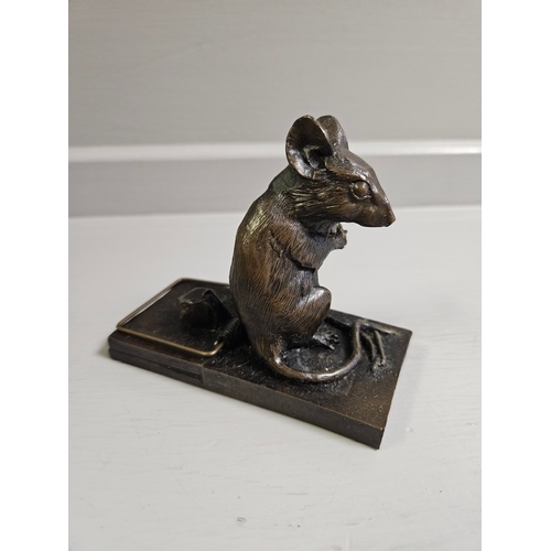 52 - Border Fine Arts Bronze 'House Mouse On Trap' Limited Edition 52/500 By V Hayton With Certificate