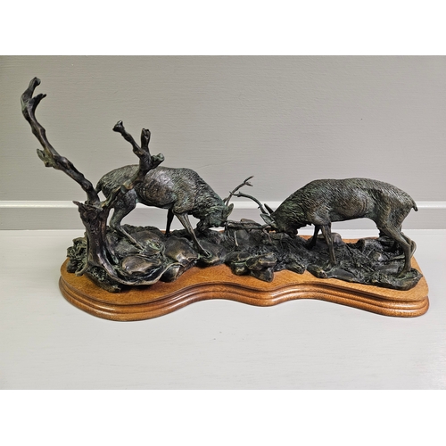 53 - Border Fine Arts Bronze 'Highland Challenge' L127 Limited Edition 111/200 By M Laing Hunt With Certi... 