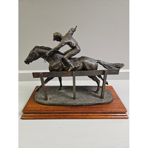 54 - Border Fine Arts Bronze 'Full Stretch' AP3/150 By D Geenty On Wood Base