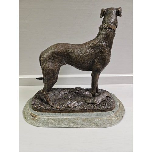 69 - Border Fine Arts Bronze 'Lurcher And Rabbit' EW1 Limited Edition 22/250 By E Waugh With Certificate ... 