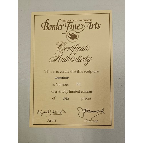 69 - Border Fine Arts Bronze 'Lurcher And Rabbit' EW1 Limited Edition 22/250 By E Waugh With Certificate ... 