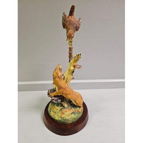 77 - Border Fine Arts 'Weasel And Wren' Limited Edition 11/125 By V Hayton  With Certificate On Wood Base