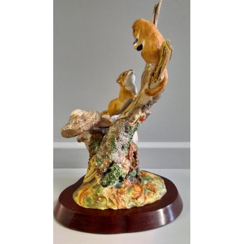 78 - Border Fine Arts 'Doormice' L07 By V Hayton Limited Edition 43/500 On Wood Base With Certificate H28... 