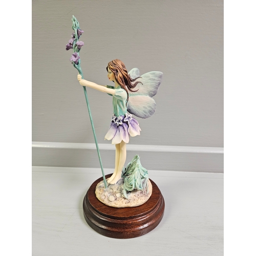 82 - Border Fine Arts 'Lavender Flower Fairy' By D Geenty  On Wood Base