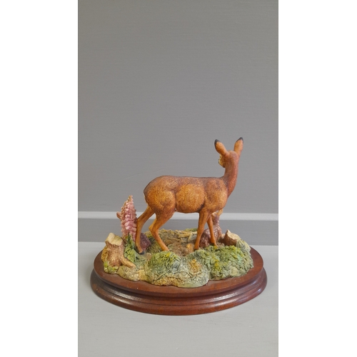 132 - Border Fine Arts 'In A Sunny Glade' B0255 By R Ayres On Wood Base