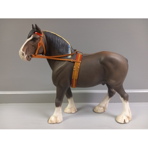 405 - Beswick Clydesdale Horse No 2465 Second Version in Show Harness H36cm L28cm