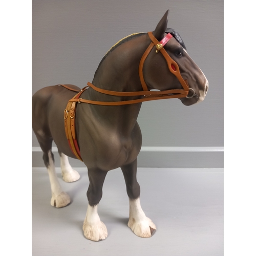 405 - Beswick Clydesdale Horse No 2465 Second Version in Show Harness H36cm L28cm