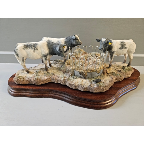 292 - Border Fine Arts 'Winter Rations' - Belgian Blue B0803A By K Armstrong On Wood With Box