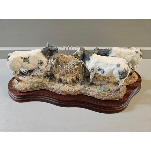 292 - Border Fine Arts 'Winter Rations' - Belgian Blue B0803A By K Armstrong On Wood With Box