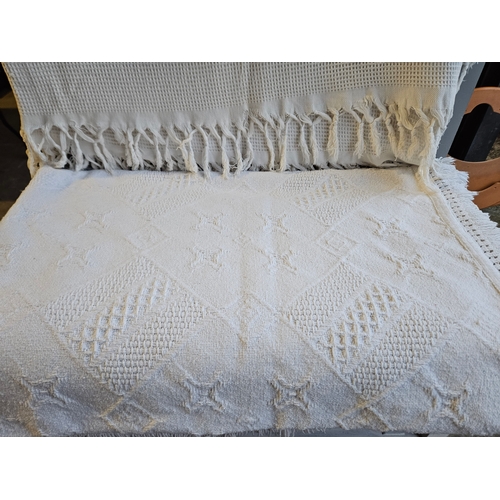 46 - 2 Vintage Woven Wool Single Bedspreads