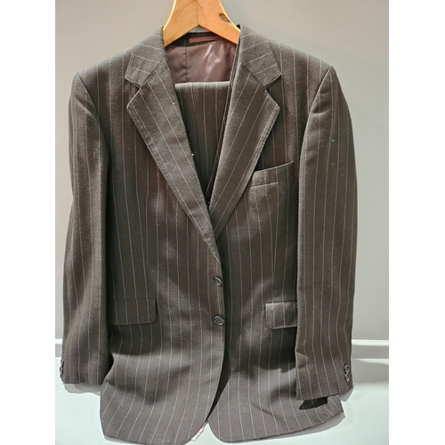 51 - Men's 3Pc John Collier Black Pinstripe Suit & Cover