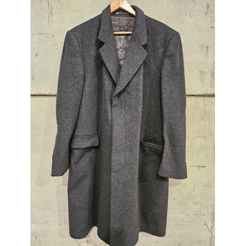 59 - Men's Pure New Wool Burton's Suit, Leather Gloves, Guards Pure New Wool Overcoat With Cover