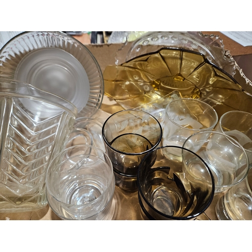 85 - Box Of Assorted Glassware, Glass Funnel Etc