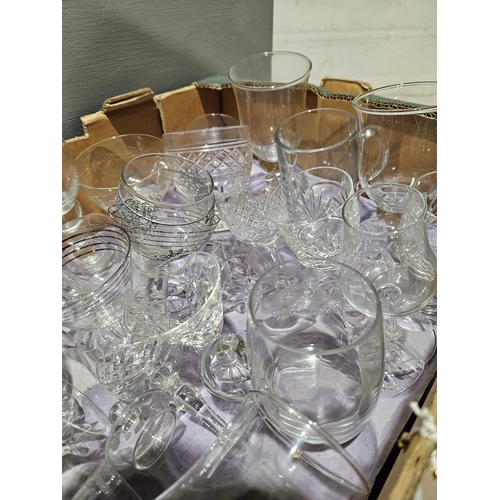 91 - Box Of Assorted Glasses Etc