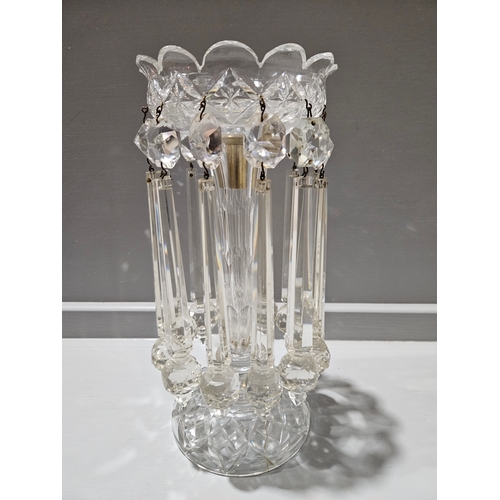 101 - Cut Glass Droplet Candleholder H29cm