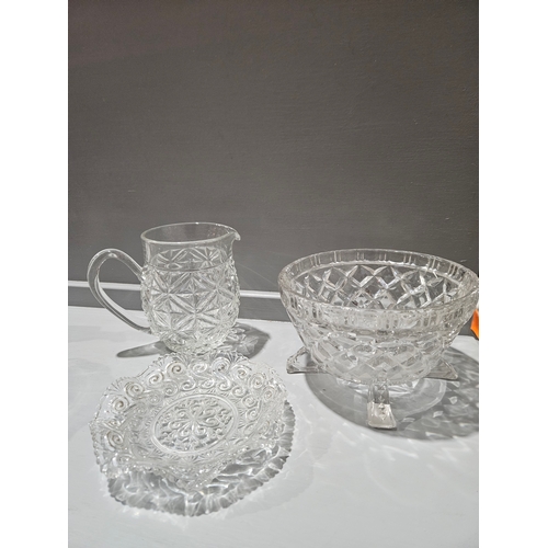 108 - Cut Glass Fruit Bowl, Water Jug, Plate, Dish Etc