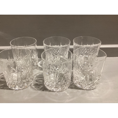 109 - Basket Including A Quantity Of Cut Glass Whisky Tumblers & Wine Glasses