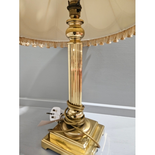 300 - Brass Electric Column Table Lamp H65cm