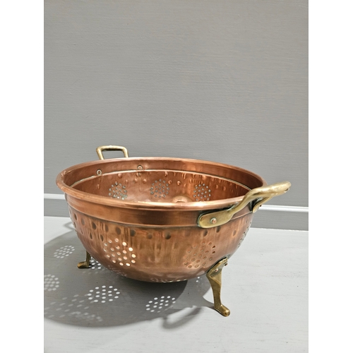 304 - Antique Edwardian Copper Colander