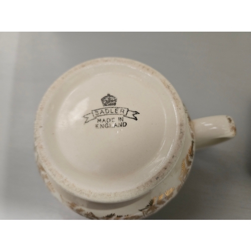 123 - Rington's Maling Teapot & Jug, Sadler Cream, Sugar, Biscuit Barrel, Mason's Cruet Set & Salad Server... 