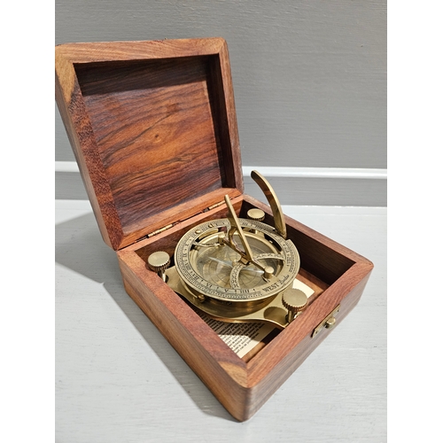 308 - Brass Compass In Wooden Box - West, London