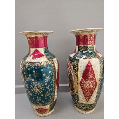 127 - 2 Gilt Painted Victoria Austria Mantel Vases H32cm