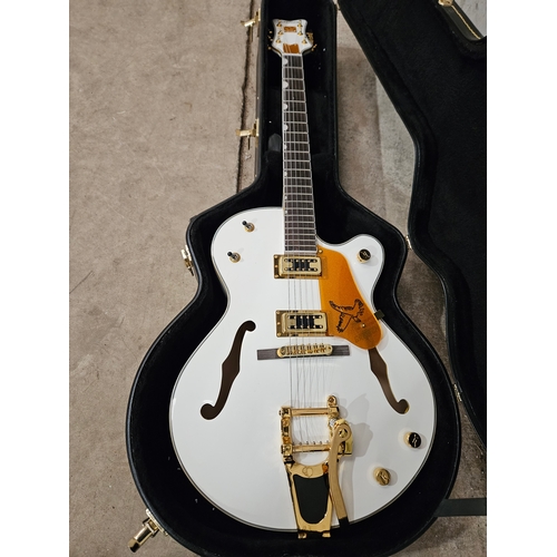 320 - Gretsch White Falcon Chinese Made In Leather Case (Not Original)