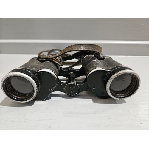 323 - Brass Photo Frame & A Pair of Dienstglas Binoculars 6 x 30