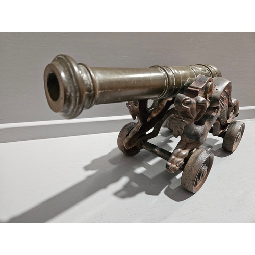 352 - Cast & Brass Cannon L46cm