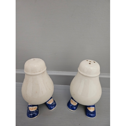 165 - 6 Carlton Walking Ware Egg Cups, Salt & Pepper