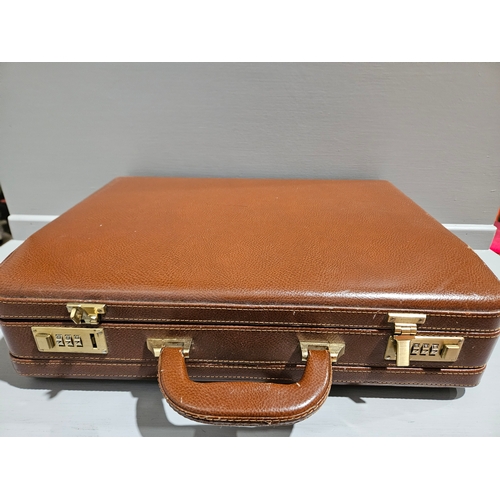 365 - 2 Brown Leather Attache Cases