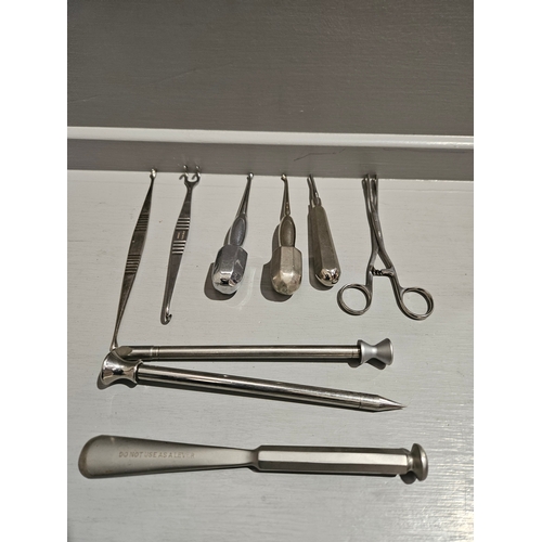 374 - A Large Collection Of Stainless Steel Surgeon's Medical Tools, Quality Makers (Ash, Steward, Wolf, T... 