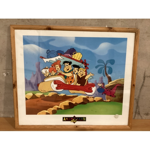 565 - 2 Animation Art Posters 'The Flinstones W66cm H82cm & W81cm H69cm