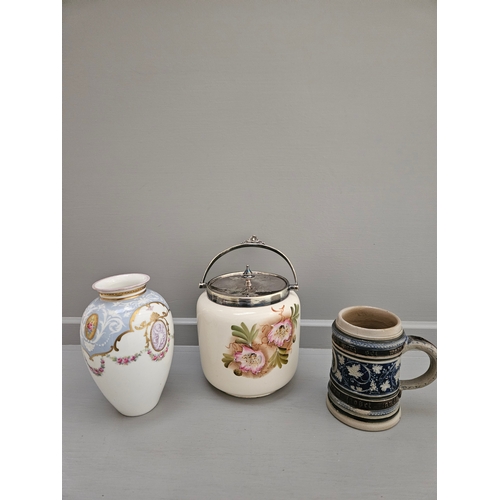 185 - Box Including Assorted China, Biscuit Barrel Etc