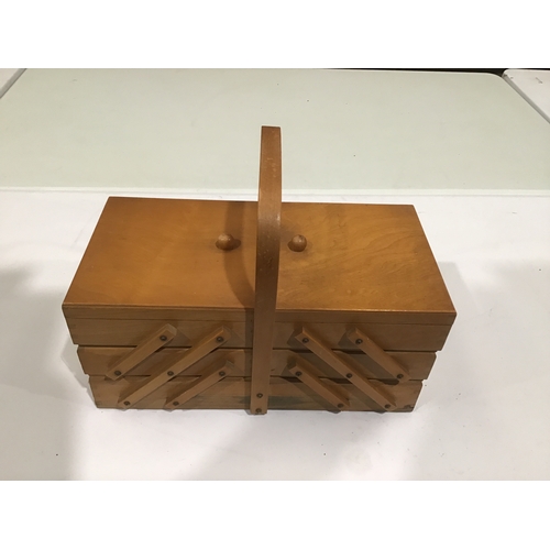 413 - Wooden Sewing Box