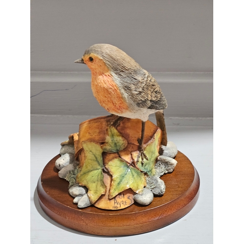 234 - Border Fine Arts 'A Watchful Eye' SOC8 By R Ayres & 'Robin' 046 By R Ayres On Wood Base