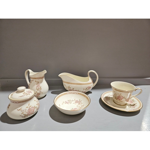 242 - 53Pcs Royal Doulton Lisette Dinner & Teaware H5082 Etc