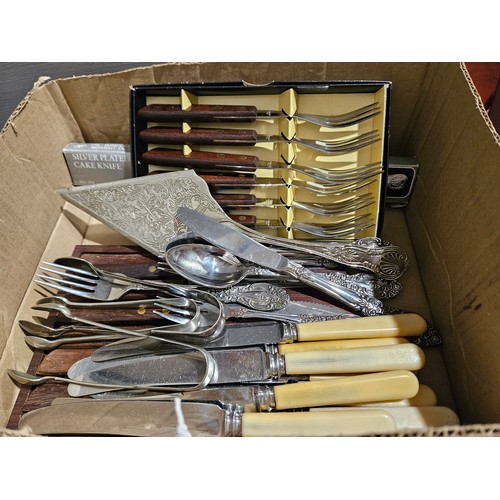 474 - Part Canteen Of Cutlery & A Box Including Assorted Cutlery