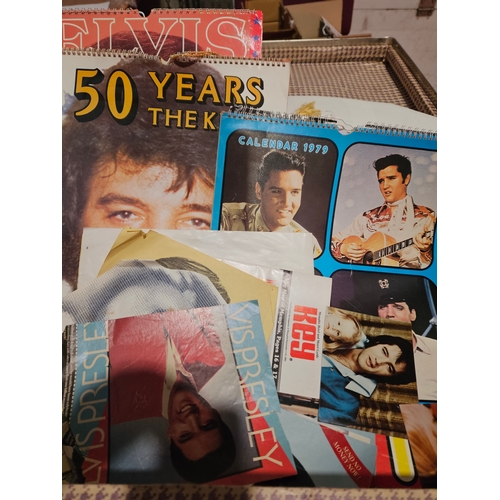 274 - Canvas Suitcase, Elvis Presley Calendars & Elvis Memorabilia