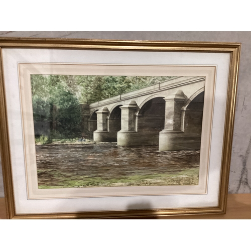 556 - 2 Gilt Framed Prints - Bridge Scenes W77cm H58cm