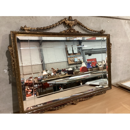 561 - Large Gilt Mantel Mirror W94cm H77cm