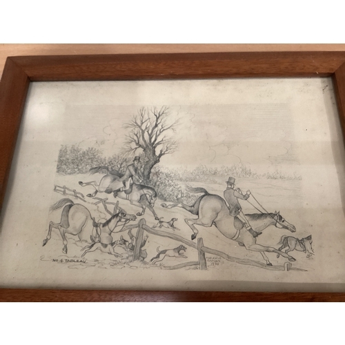 585 - Unframed Print ‘Haydon Hunt 200 Years 1809-2009 By C Myers 57/200 Signed & 3 Other Hunting Prints